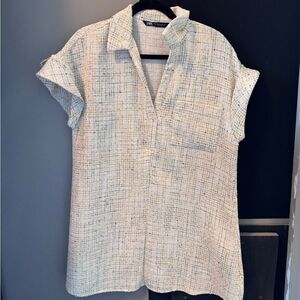 Zara Cream Button-Down Shirt